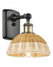 Innovations Lighting 516-1W-BAB-NBD2-75-NAT - Bristol Natural II - 1 Light - 8 inch - Black Antique Brass - Sconce