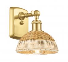Innovations Lighting 516-1W-SG-NBD2-75-NAT - Bristol Natural II - 1 Light - 8 inch - Satin Gold - Sconce