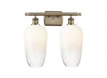 Innovations Lighting 516-2W-AB-G484-7OP - Brookhaven Flute - 2 Light - 17 inch - Antique Brass - Bath Vanity Light