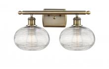 Innovations Lighting 516-2W-AB-G555-8CL - Ithaca - 2 Light - 18 inch - Antique Brass - Bath Vanity Light