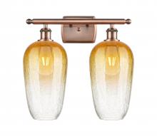 Innovations Lighting 516-2W-AC-G484-7AM - Brookhaven Flute - 2 Light - 17 inch - Antique Copper - Bath Vanity Light