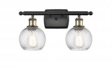 Innovations Lighting 516-2W-BAB-G1214-6 - Small Twisted Swirl 2 Light Bath Vanity Light part of the Ballston Collection