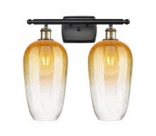 Innovations Lighting 516-2W-BAB-G484-7AM - Brookhaven Flute - 2 Light - 17 inch - Black Antique Brass - Bath Vanity Light