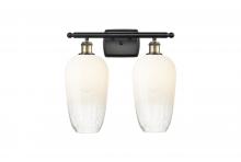 Innovations Lighting 516-2W-BAB-G484-7OP - Brookhaven Flute - 2 Light - 17 inch - Black Antique Brass - Bath Vanity Light