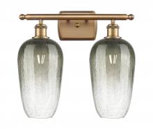 Innovations Lighting 516-2W-BB-G484-7SL - Brookhaven Flute - 2 Light - 17 inch - Brushed Brass - Bath Vanity Light