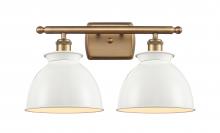 Innovations Lighting 516-2W-BB-M14-W - Adirondack - 2 Light - 18 inch - Brushed Brass - Bath Vanity Light