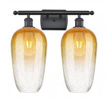 Innovations Lighting 516-2W-BK-G484-7AM - Brookhaven Flute - 2 Light - 17 inch - Matte Black - Bath Vanity Light