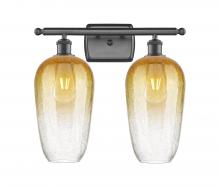 Innovations Lighting 516-2W-OB-G484-7AM - Brookhaven Flute - 2 Light - 17 inch - Oil Rubbed Bronze - Bath Vanity Light