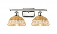 Innovations Lighting 516-2W-PN-NBD2-75-NAT - Bristol Natural II - 2 Light - 18 inch - Polished Nickel - Bath Vanity Light