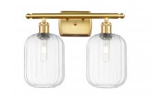 Innovations Lighting 516-2W-SG-G460-7CL - Preston Cylinder - 2 Light - 17 inch - Satin Gold - Bath Vanity Light