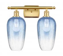 Innovations Lighting 516-2W-SG-G484-7SB - Brookhaven Flute - 2 Light - 17 inch - Satin Gold - Bath Vanity Light