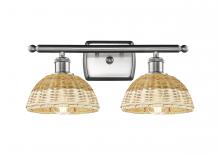 Innovations Lighting 516-2W-SN-NBD2-75-NAT - Bristol Natural II - 2 Light - 18 inch - Brushed Satin Nickel - Bath Vanity Light