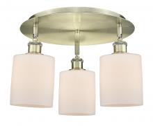 Innovations Lighting 516-3C-AB-G111 - Cobbleskill - 3 Light - 17 inch - Antique Brass - Semi-Flush Mount