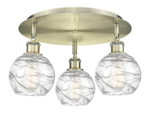 Innovations Lighting 516-3C-AB-G1213-6CL - Athens Deco Swirl - 3 Light - 18 inch - Antique Brass - Semi-Flush Mount