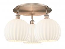 Innovations Lighting 516-3C-AC-G1217-10WV - White Venetian - 3 Light - 22 inch - Antique Copper - Semi-Flush Mount