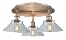 Innovations Lighting 516-3C-AC-G132 - Orwell - 3 Light - 20 inch - Antique Copper - Semi-Flush Mount