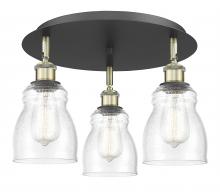 Innovations Lighting 516-3C-BAB-G394 - Ellery - 3 Light - 17 inch - Black Antique Brass - Semi-Flush Mount