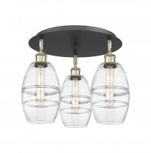 Innovations Lighting 516-3C-BAB-G557-6CL - Vaz - 3 Light - 18 inch - Black Antique Brass - Semi-Flush Mount