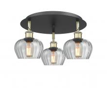 Innovations Lighting 516-3C-BAB-G92 - Fenton - 3 Light - 18 inch - Black Antique Brass - Semi-Flush Mount