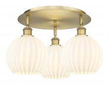 Innovations Lighting 516-3C-BB-G1217-8WV - White Venetian - 3 Light - 20 inch - Brushed Brass - Semi-Flush Mount