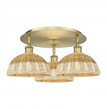 Innovations Lighting 516-3C-BB-NBD2-9-NAT - Bristol Natural II - 3 Light - 21 inch - Brushed Brass - Semi-Flush Mount