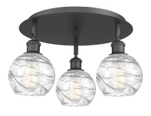 Innovations Lighting 516-3C-BK-G1213-6CL - Athens Deco Swirl - 3 Light - 18 inch - Matte Black - Semi-Flush Mount