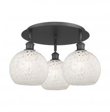 Innovations Lighting 516-3C-BK-G1216-8WM - White Mouchette - 3 Light - 20 inch - Matte Black - Semi-Flush Mount