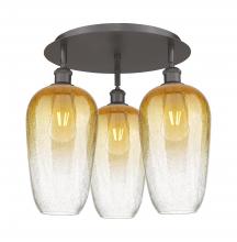 Innovations Lighting 516-3C-OB-G484-7AM - Brookhaven Flute - 3 Light - 19 inch - Oil Rubbed Bronze - Semi-Flush Mount