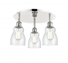Innovations Lighting 516-3C-PN-G394 - Ellery - 3 Light - 17 inch - Polished Nickel - Semi-Flush Mount