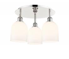 Innovations Lighting 516-3C-PN-G558-6GWH - Bella - 3 Light - 17 inch - Polished Nickel - Semi-Flush Mount