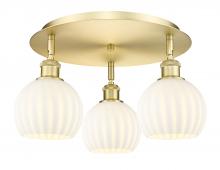 Innovations Lighting 516-3C-SG-G1217-6WV - White Venetian - 3 Light - 18 inch - Satin Gold - Semi-Flush Mount