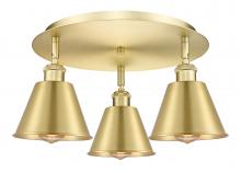 Innovations Lighting 516-3C-SG-M8-SG - Ballston - 3 Light - 18 inch - Satin Gold - Semi-Flush Mount