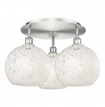 Innovations Lighting 516-3C-SN-G1216-10WM - White Mouchette - 3 Light - 22 inch - Satin Nickel - Semi-Flush Mount