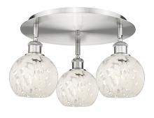 Innovations Lighting 516-3C-SN-G1216-6WM - White Mouchette - 3 Light - 18 inch - Satin Nickel - Semi-Flush Mount