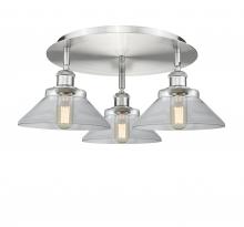 Innovations Lighting 516-3C-SN-G132 - Orwell - 3 Light - 20 inch - Satin Nickel - Semi-Flush Mount