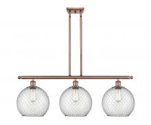Innovations Lighting 516-3I-AC-G122-10CSN - Farmhouse Chicken Wire - 3 Light - 37 inch - Antique Copper - Stem hung - Island Light
