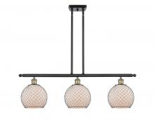 Innovations Lighting 516-3I-BAB-G121-8CBK - Farmhouse Chicken Wire - 3 Light - 36 inch - Black Antique Brass - Cord hung - Island Light