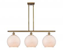 Innovations Lighting 516-3I-BB-G121-10CSN - Farmhouse Chicken Wire - 3 Light - 37 inch - Brushed Brass - Stem hung - Island Light