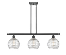 Innovations Lighting 516-3I-BK-G1213-8CL - Athens Deco Swirl - 3 Light - 36 inch - Matte Black - Stem Hung - Island Light