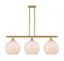 Innovations Lighting 516-3I-SG-G121-10CSN - Farmhouse Chicken Wire - 3 Light - 37 inch - Satin Gold - Stem hung - Island Light