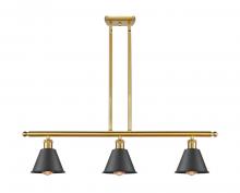 Innovations Lighting 516-3I-SG-M8-BK - Smithfield - 3 Light - 36 inch - Satin Gold - Stem hung - Island Light