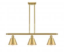 Innovations Lighting 516-3I-SG-M8 - Smithfield - 3 Light - 36 inch - Satin Gold - Stem hung - Island Light