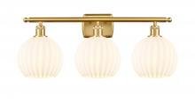 Innovations Lighting 516-3W-SG-G1217-8WV - White Venetian - 3 Light - 28 inch - Satin Gold - Bath Vanity Light