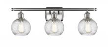 Innovations Lighting 516-3W-SN-G1214-6 - Small Twisted Swirl 3 Light Bath Vanity Light part of the Ballston Collection