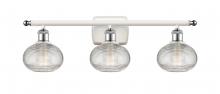 Innovations Lighting 516-3W-WPC-G555-6CL - Ithaca - 3 Light - 26 inch - White Polished Chrome - Bath Vanity Light