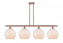 Innovations Lighting 516-4I-AC-G121-10CSN - Farmhouse Chicken Wire - 4 Light - 48 inch - Antique Copper - Stem hung - Island Light