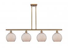 Innovations Lighting 516-4I-BB-G121-8CBK - Farmhouse Chicken Wire - 4 Light - 48 inch - Brushed Brass - Cord hung - Island Light