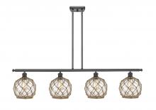 Innovations Lighting 516-4I-OB-G122-8RB - Farmhouse Rope - 4 Light - 48 inch - Oil Rubbed Bronze - Stem hung - Island Light