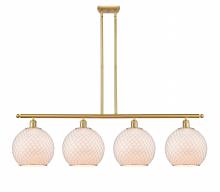 Innovations Lighting 516-4I-SG-G121-10CSN - Farmhouse Chicken Wire - 4 Light - 48 inch - Satin Gold - Stem hung - Island Light
