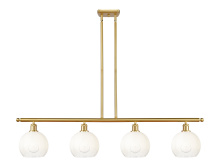 Innovations Lighting 516-4I-SG-G483-8OP - Brookhaven Globe - 4 Light - 48 inch - Satin Gold - Stem Hung - Island Light